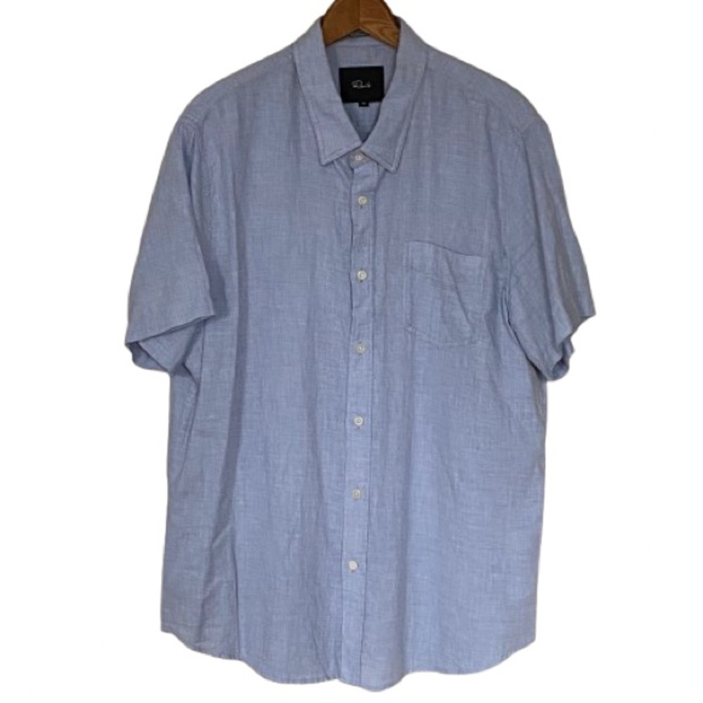 Rails Men’s Blue Melange Fairfax Shirt Size XL Soft 100% Cotton Coastal Beach